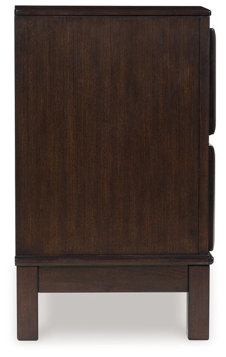 Vanmore - Two Drawer Night Stand - Dark Brown