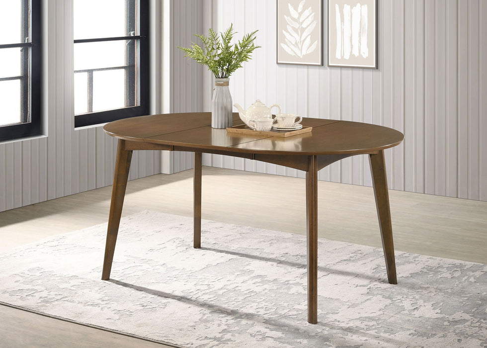 Jedda Oval 60-inch Extension Leaf Dining Table Dark Walnut