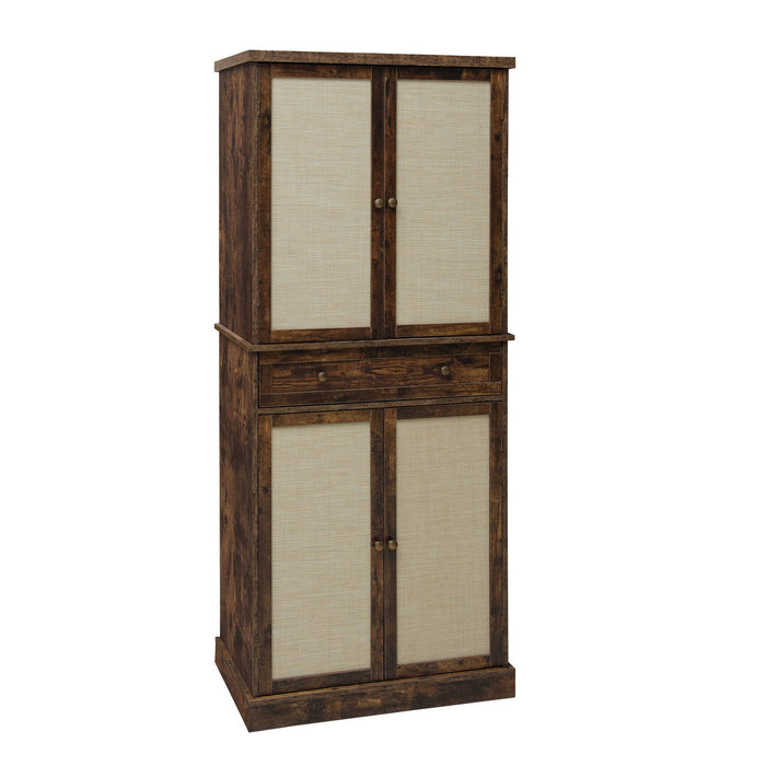 4 Door Storage Cabinet With 1 Drawer, With 4 Adjustable Inner Shelves