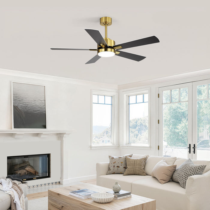 Reversible DC Motor Ceiling Fan With Dimmable LED Light For Living Room