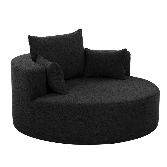 360° Swivel Chair Accent Barrel Chair With Removable Pillows