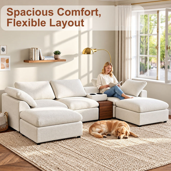 Modular Cloud Couch With Storage Console