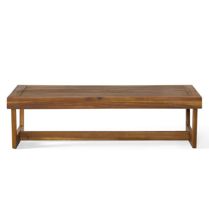 Outdoor Coffee Table With Slat Paneling - Teak