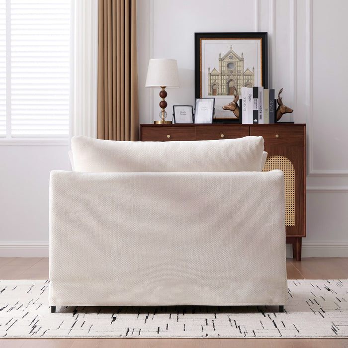 Accent Chair With 2 Bolster Pillows