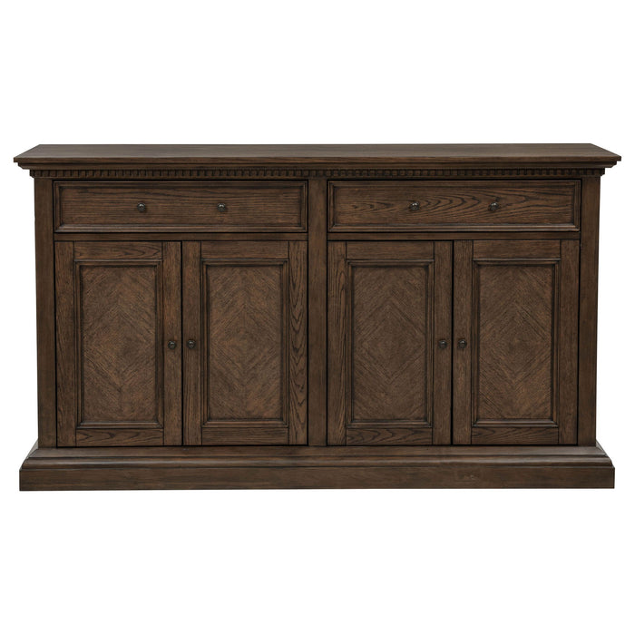Ridgewell 2-drawer 4-door Dining Server Dark Oak