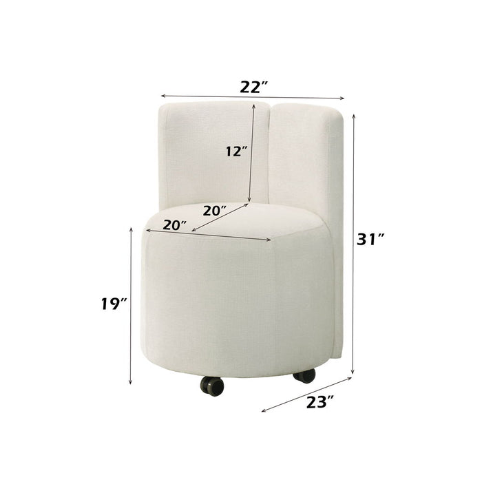 Blayde - Side Chair With Swivel Set of 2) - White Chenille Fabric