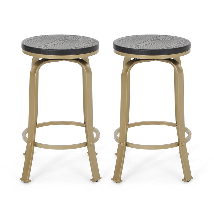 Modern Industrial Counter Stool Set With Swivel Function