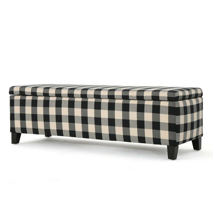Contemporary Storage Ottoman With Seating And Storage - Black