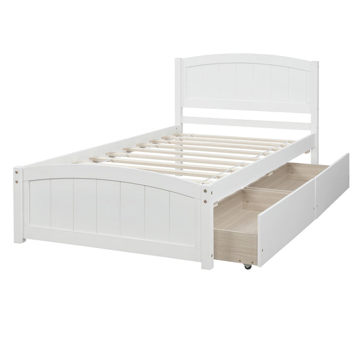 Platform Bed & Headboard, Footboard And Wood Slat Support