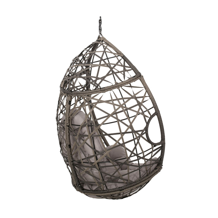 Marlin Hanging Egg Chair Basket With Teardrop Design - Gray