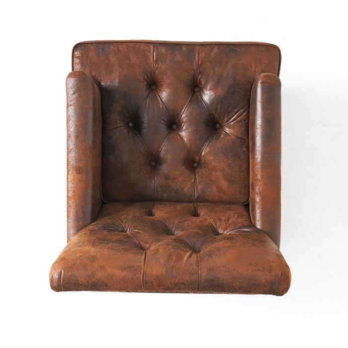 Vitality - Club Chair With Button Tufted Diamond Stitching And Turned Legs