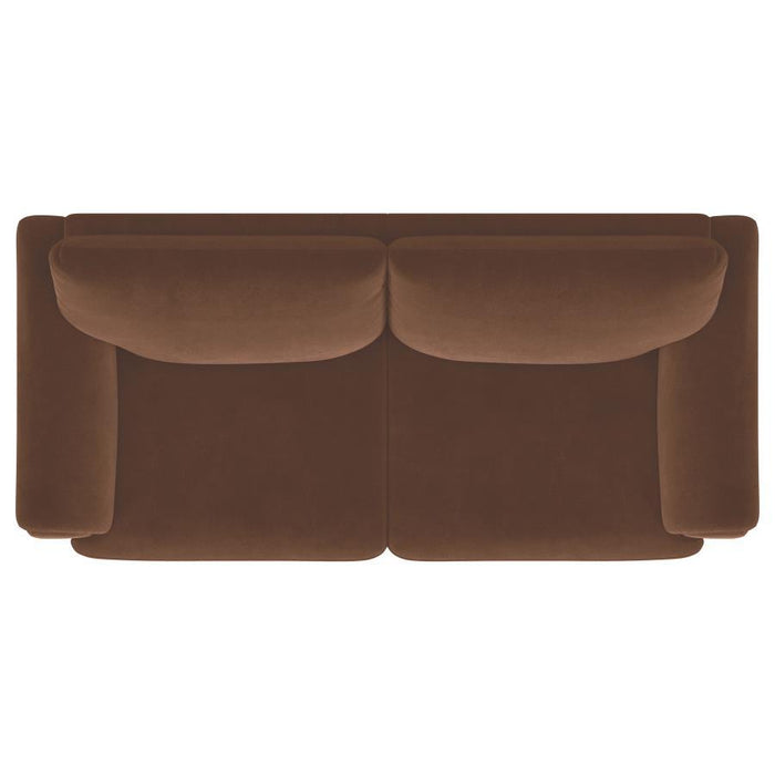 Selma - Velvet Upholstered Crescent Arm Sofa - Rust