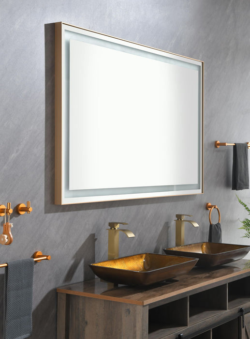60*36 Led Lighted Bathroom Wall Mounted Mirror With High Lumen + Anti-Fog Separately Control