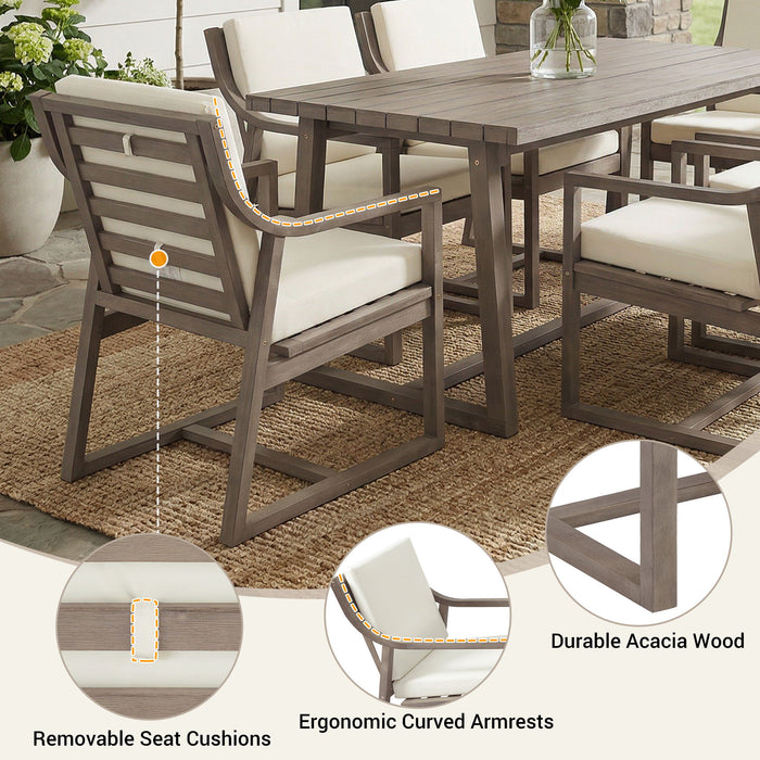7 Piece Modern Outdoor Dining Set, Patio Furniture