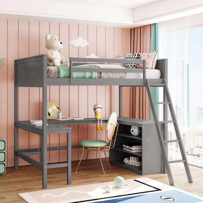 Loft Bed With Shelves With Desk