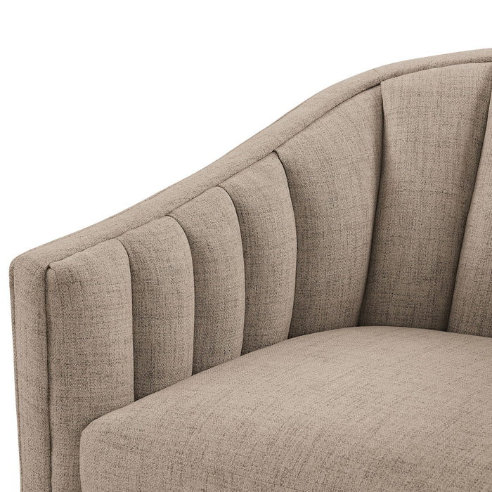 Solitude - Skirted Swivel Accent Chair With Hemp Like
