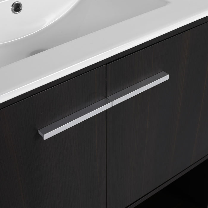 Modern Bathroom Vanity With Ceramic Sink, Freestanding Cabinet, Soft Closing Doors