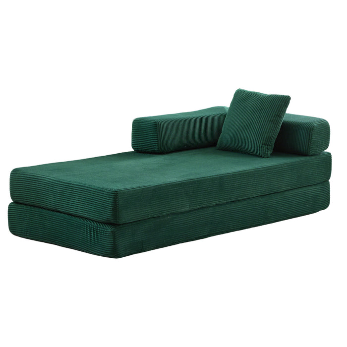 Floor Couch, Convertible Floor Sofa Bed With Pillow Back Support Armrest