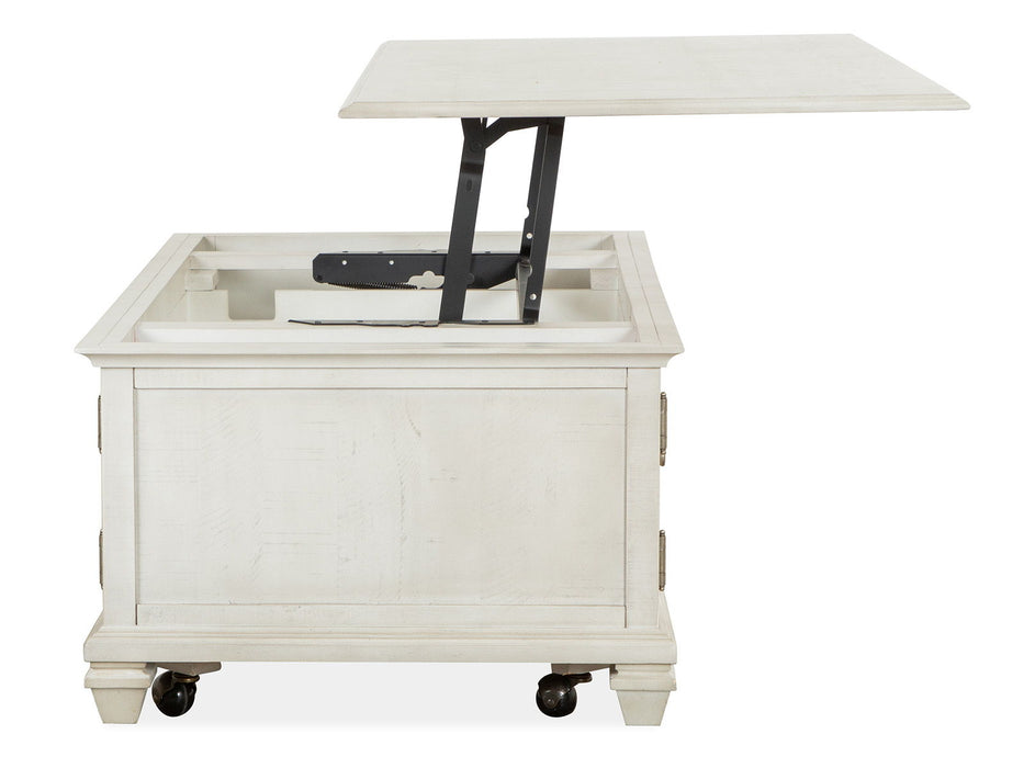Newport - Lift Top Storage Cocktail Table (With Casters) - Alabaster