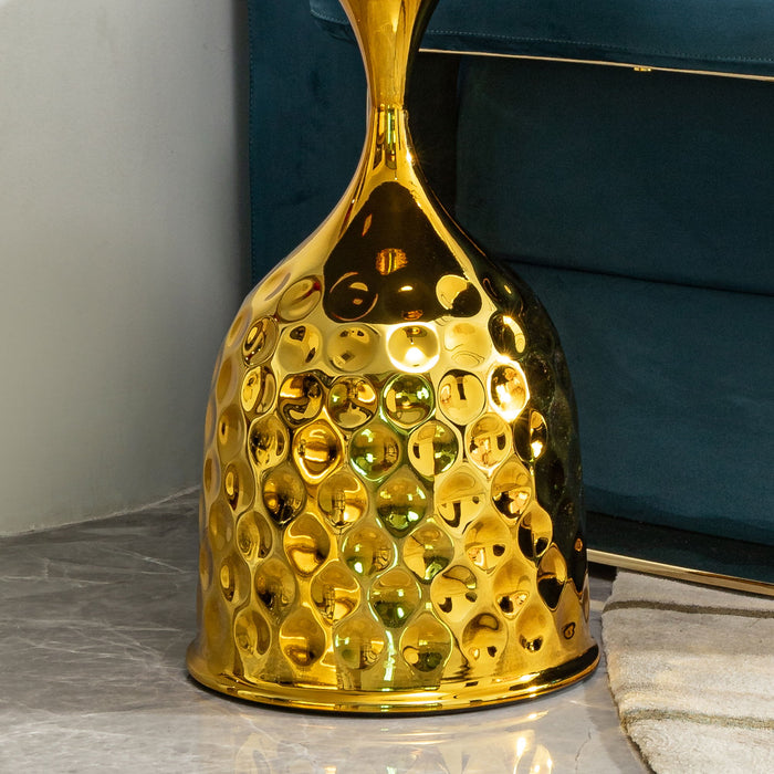 Nordic Style Iron Round Tray Coffee Table Carbon Steel - Gold