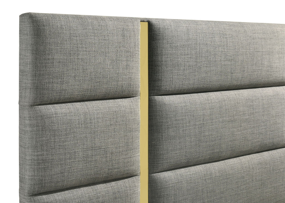 Ines 56-inch Fabric Upholstered Eastern King Panel Bed Grey