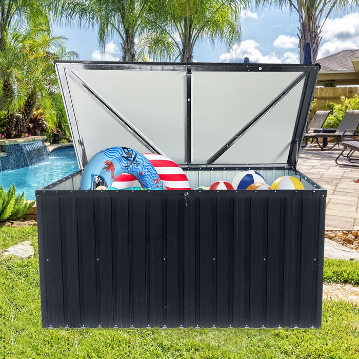 Metal Storage Box Store Large Out Door Use - Black