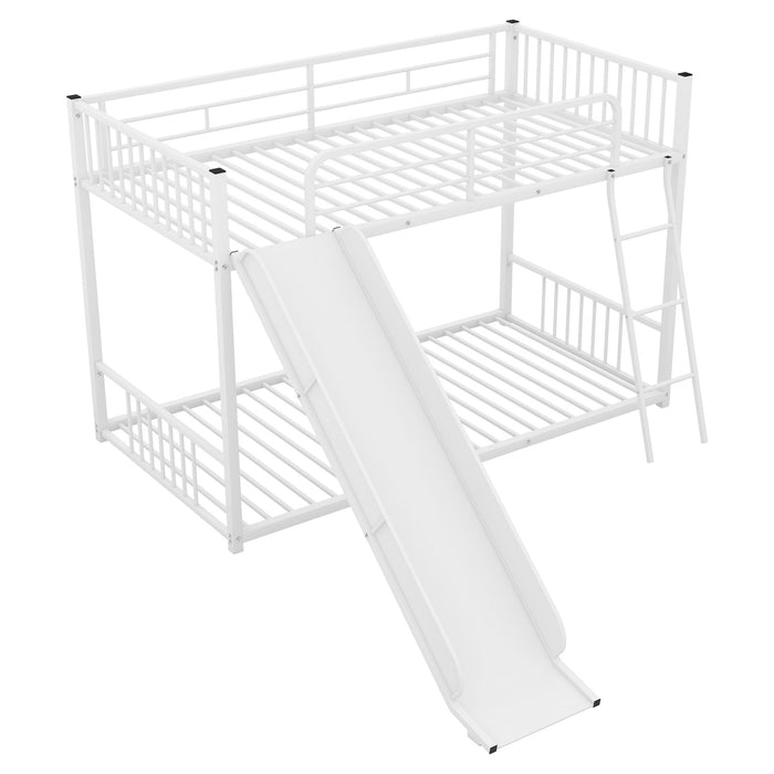 Metal Bunk Bed With Slide, Durable Steel Frame