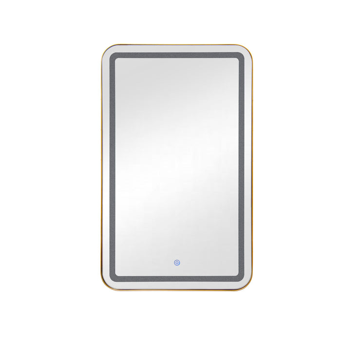 Rectangle Medicine Cabinet Mirror Bathroom Mirror With Storage Wall Mounted Medicine Mirror Cabinet With LED - Gold