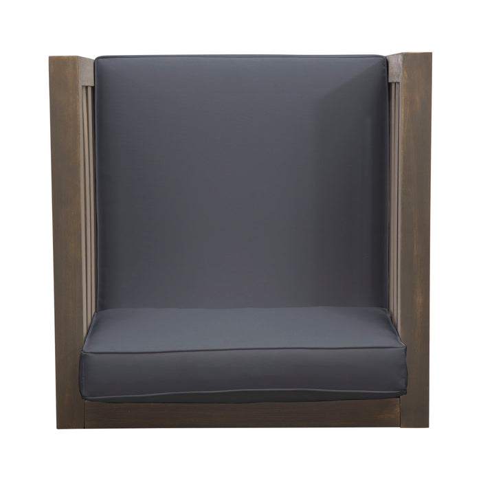 Outdoor Acacia Wood Patio Chair With Fabric Cushion