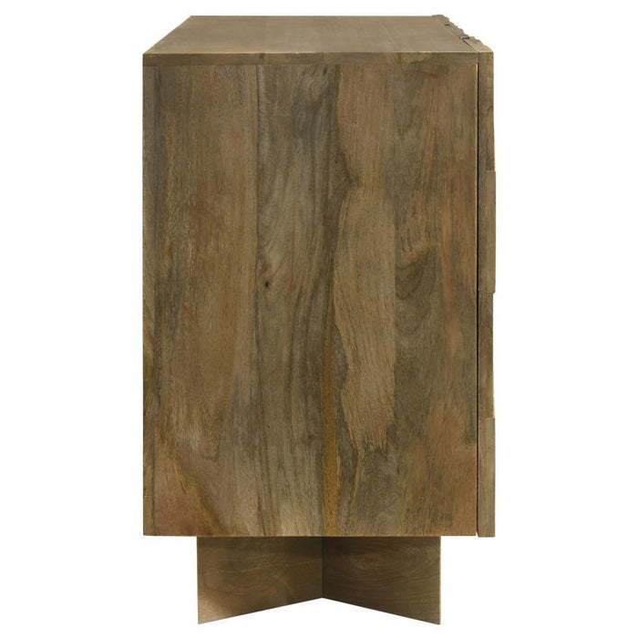 Tyler - 3 Door Solid Wood Sideboard Buffet Cabinet - Mango Brown