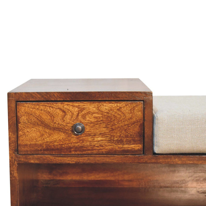Retreat - Shoe Bench, 1 Drawer - Chestnut