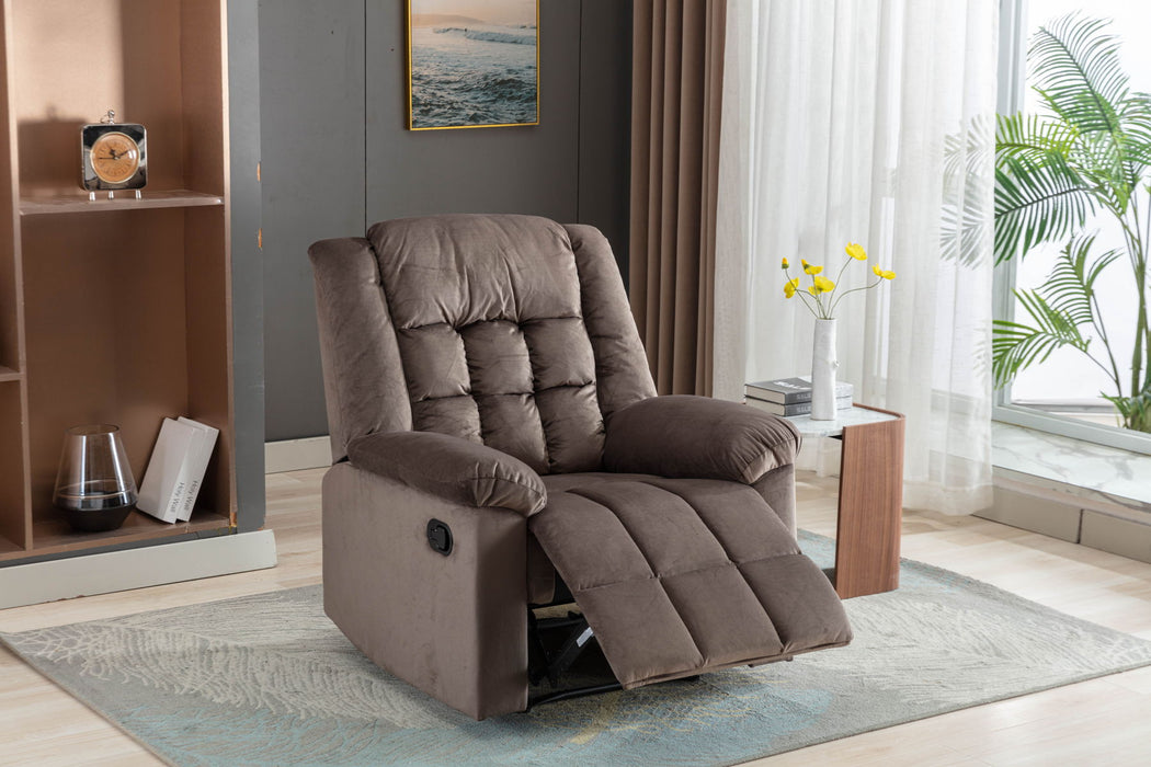 Classic Manual Recliner With Soft Padded Headrest And Armrest, Wonderful Chair & Sofa For Living Room And Bed Room, Chocolate