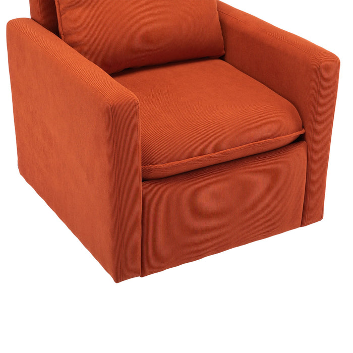 Coolmore Comfy Round Accent Sofa Chair For Living Room, 360 Degree Swivel Barrel Club Chair, Leisure Arm Chair