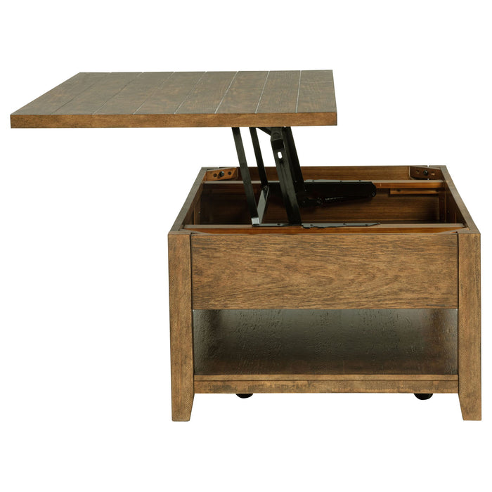 Payne 48-inch Mobile Lift Top Coffee Table Distressed Brown
