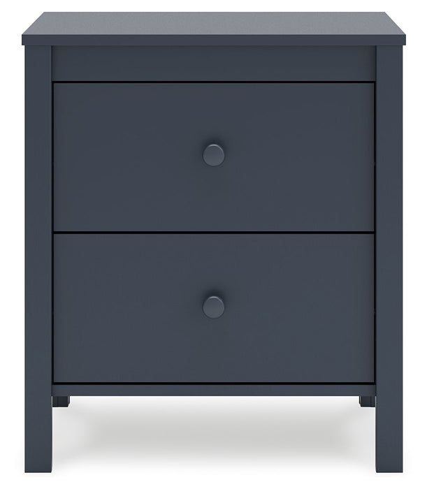 Simmenfort - Two Drawer Night Stand - Navy Blue