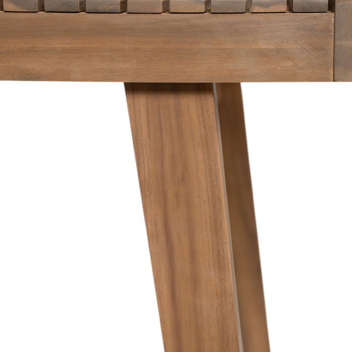 Outdoor Dining Table With Slatted Top, Ideal For Patio