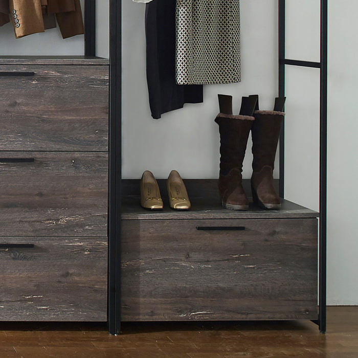 Monica - Wood Walk In Closet System With Modular Design Melamine - Rustic