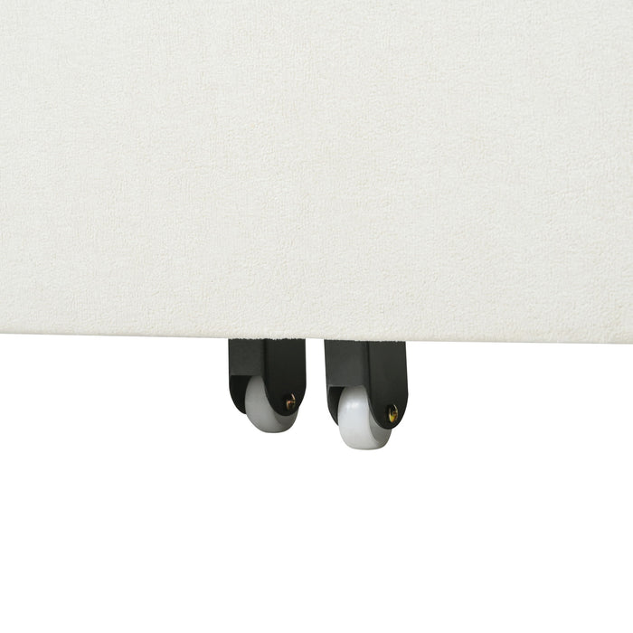 Modern Convertible Sleeper Sofa Bed With Pull-Out Queen Design, Side Storage & Thick Cushions