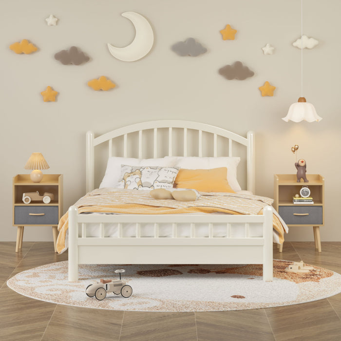 Nightstand With Collapsible Drawer, 2 Tier Storage End Table For Bedroom