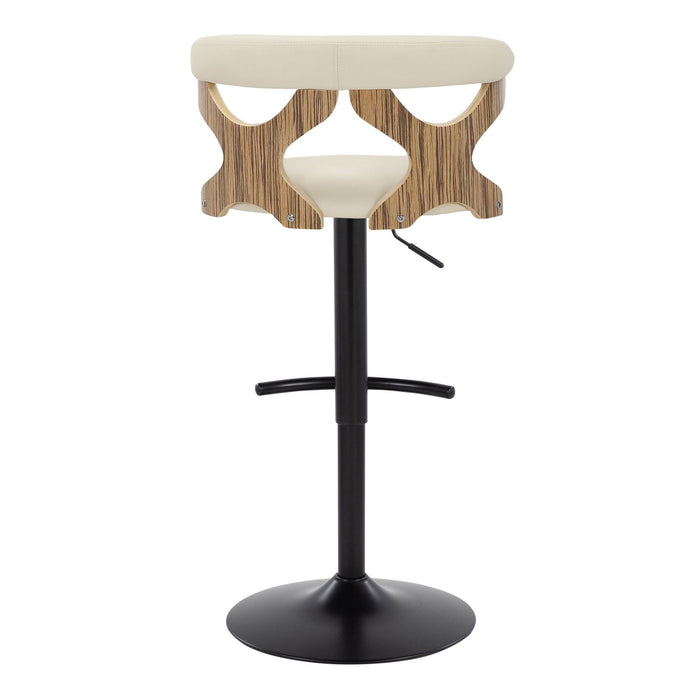 Gardenia - Contemporary Adjustable Barstool & Swivel With Rounded T Footrest (Set of 2)