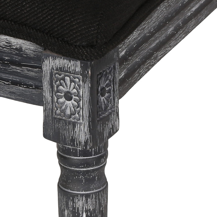 French Country Style Dining Chair With Upholstered Seating And Fluted Legs