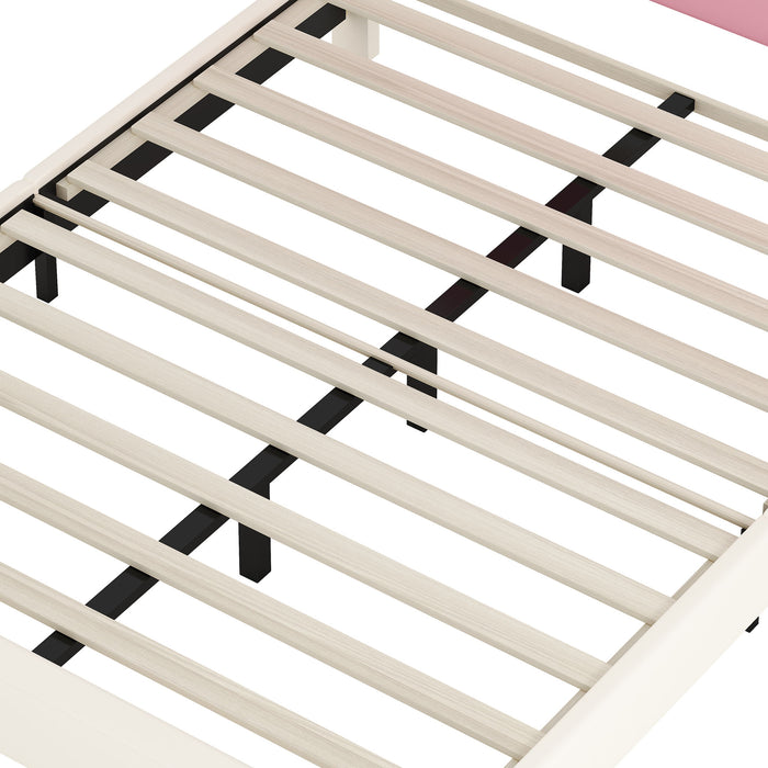 Upholstered Princess Platform Bed With Crown Headboard