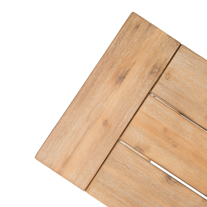 Outdoor Bench With Slat Panel Design And Acacia Wood Frame