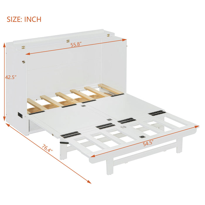 Murphy Bed With Large Drawer, USB Ports And Outlets
