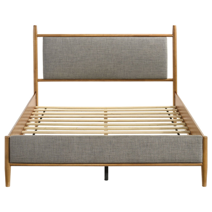 Panel Platform Bed With Upholstered Headboard And Footboard