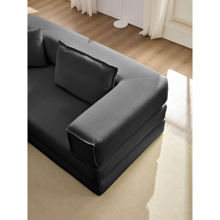 Modular L Shaped Floor Living Room Sofa Set With 6 Pillows