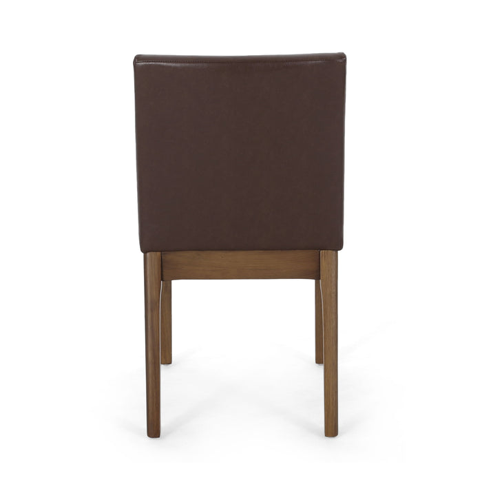 Modern Dining Chair With Upholstery - Dark Brown
