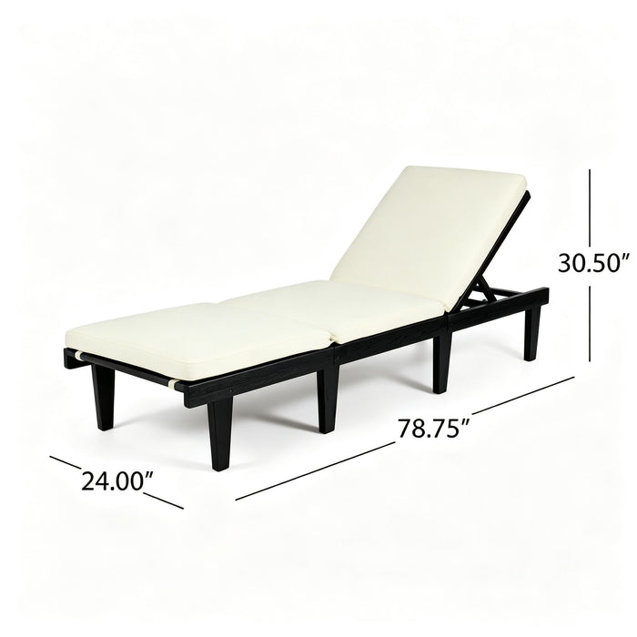 Ariana - Chaise Lounge With Cushion For Outdoor - Black