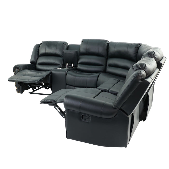 Reclining Sectional Sofa With Console