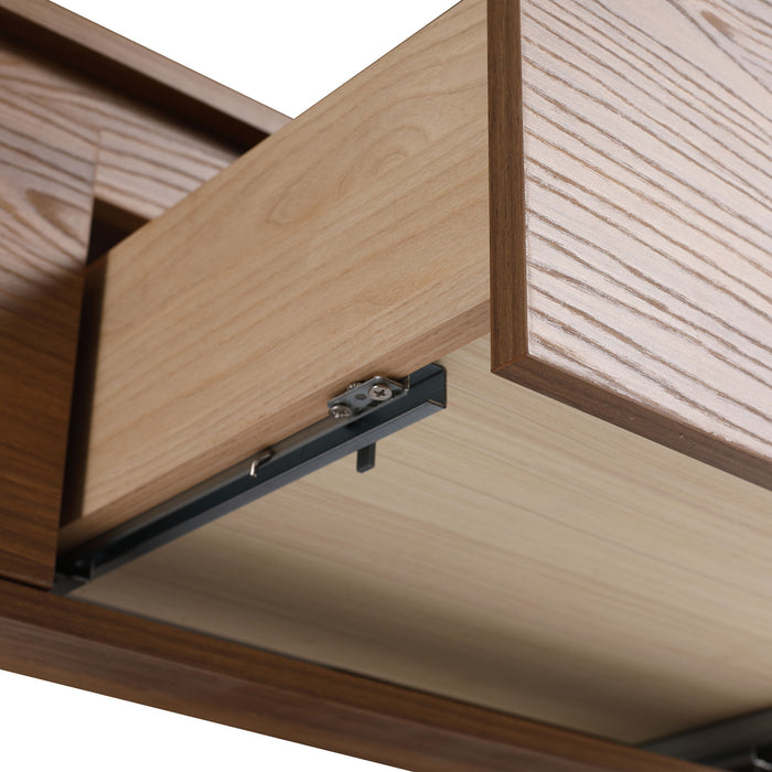 Contemporary Wall Mounted Bathroom Vanity With Dual Resin Sink And Soft Close Drawer